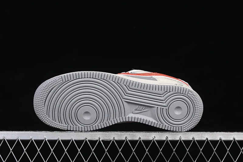 All categories Nk Air Force 1 Air Force series Nk Air Force 1 Low Air Force low-top Nike Air Force 1'07 Low joint beige gray red stitching Air Force 1 low-top casual sneakers JP8028-070